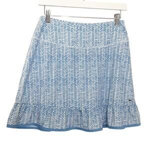 Vineyard Vines Womens S Golf Skort Ruffle Hem Blue Herringbone Pickleball